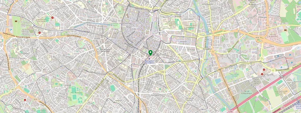 Mapa que muestra la ubicación de Montpellier St-Roch