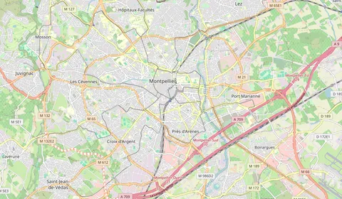 Carte montrant l’emplacement de Montpellier St-Roch