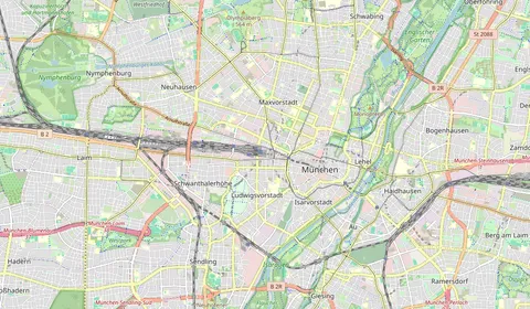 Kaart met de locatie van München Hbf