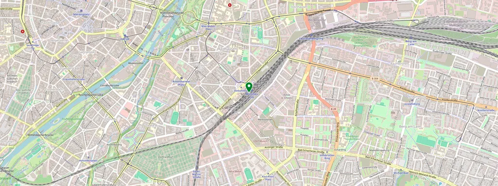 Karta som visar var München Ost ligger