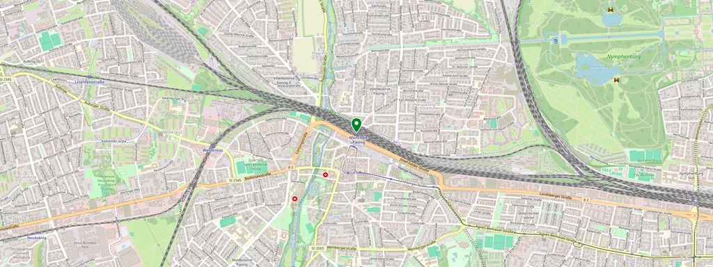 Karta som visar var München-Pasing ligger