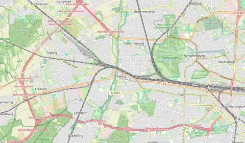 Kaart met de locatie van München-Pasing