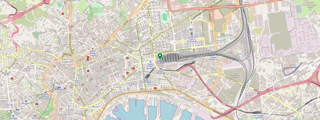 Mapa que muestra la ubicación de Napoli Centrale