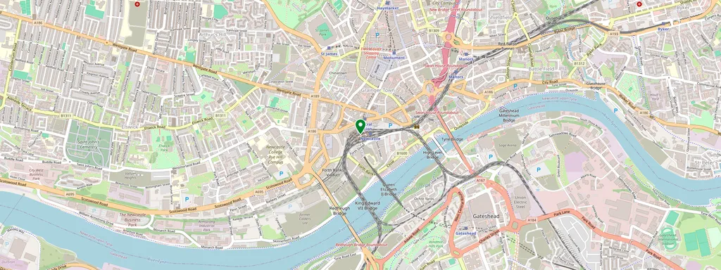Mapa que muestra la ubicación de Newcastle