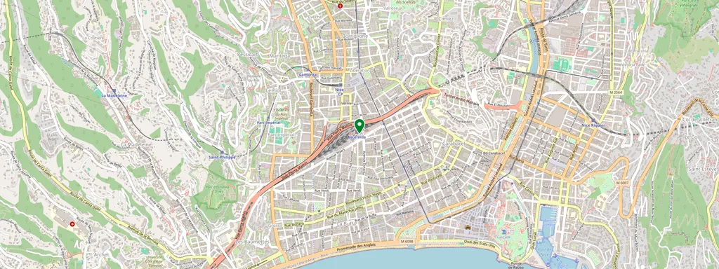 Carte montrant l’emplacement de Nice Ville