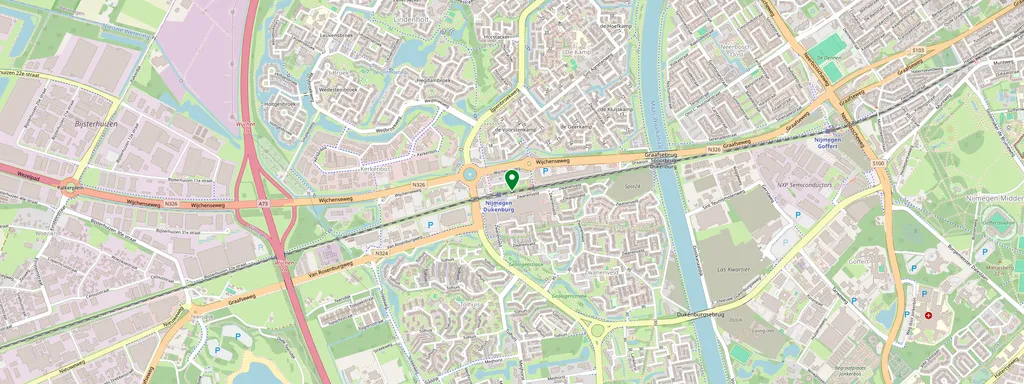 Mappa che mostra la posizione di Nijmegen Dukenburg