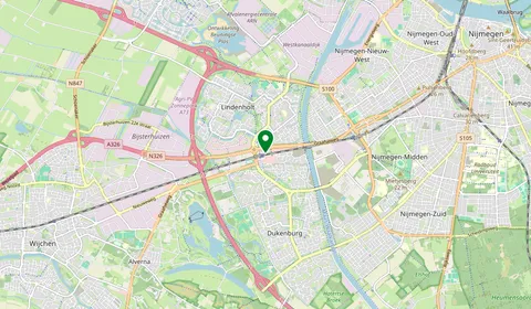 Map showing the location of Nijmegen Dukenburg
