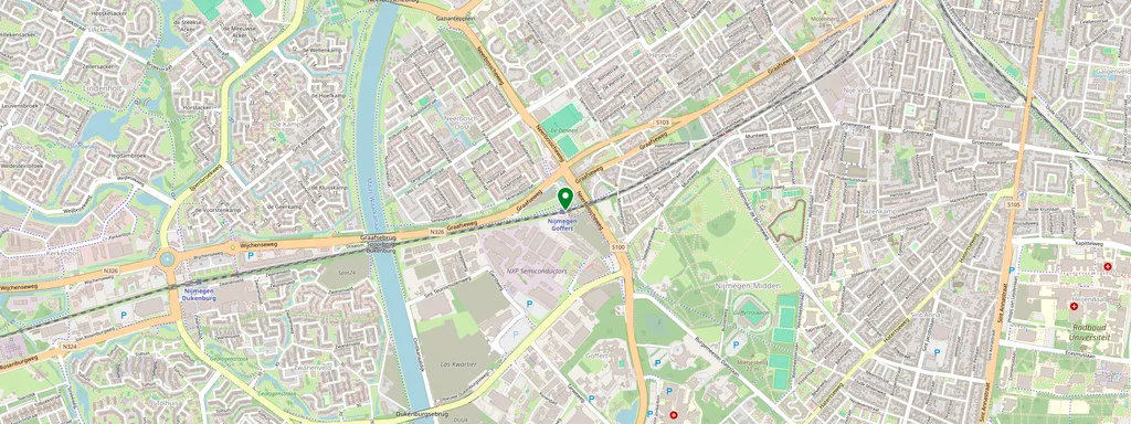 Map showing the location of Nijmegen Goffert