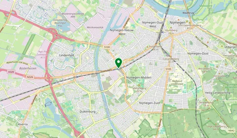 Map showing the location of Nijmegen Goffert