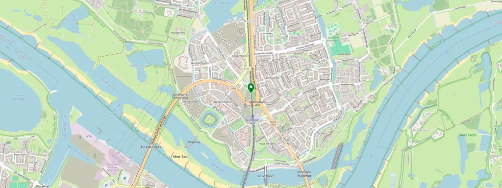 Mappa che mostra la posizione di Nijmegen Lent