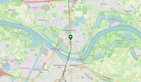 Map showing the location of Nijmegen Lent