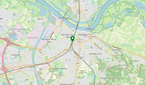 Map showing the location of Nijmegen station