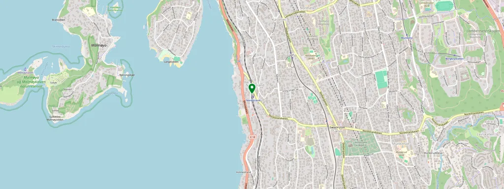 Carte montrant l’emplacement de Nordstrand stasjon