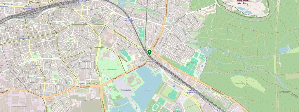 Mappa che mostra la posizione di Nürnberg-Dutzendteich