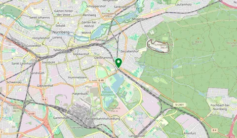 Mappa che mostra la posizione di Nürnberg-Dutzendteich