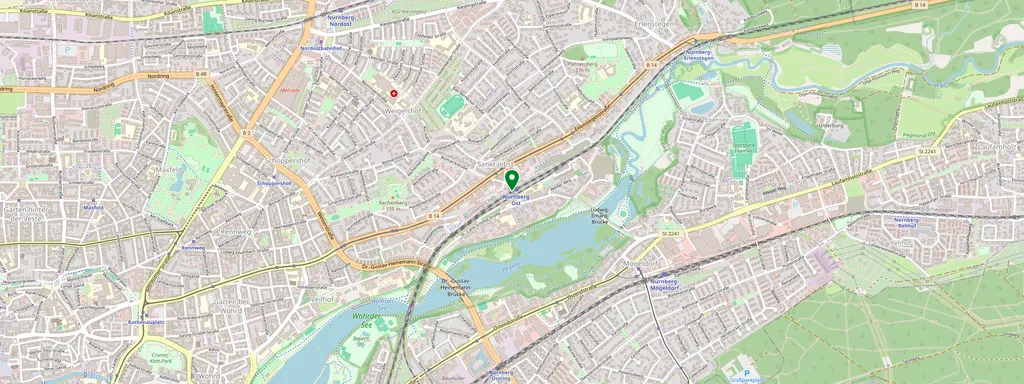 Mappa che mostra la posizione di Nürnberg Ost