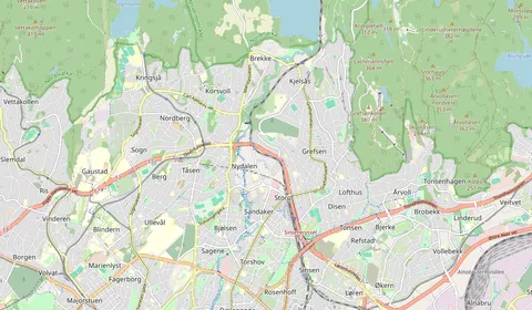Map showing the location of Nydalen stasjon