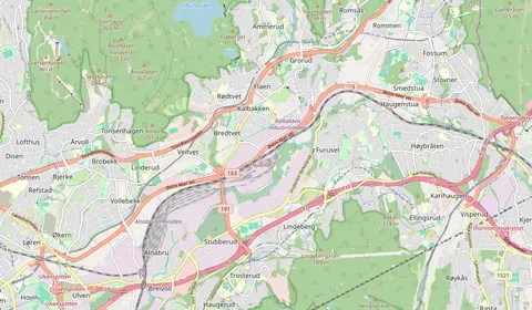 Map showing the location of Nyland stasjon