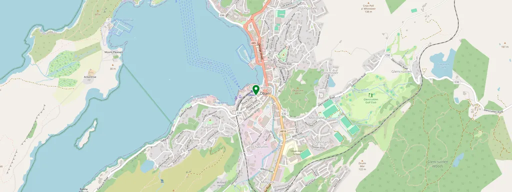 Carte montrant l’emplacement de Oban
