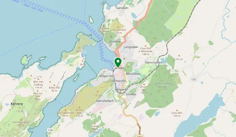 Map showing the location of Oban