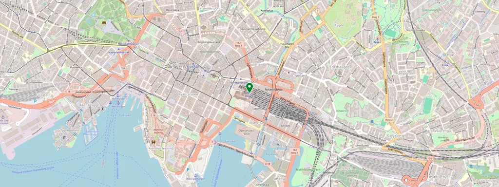 Carte montrant l’emplacement de Oslo S