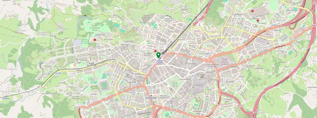 Map showing the location of Oviedo