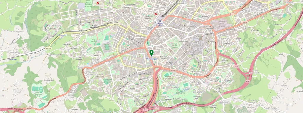 Map showing the location of Oviedo-Llamaquique