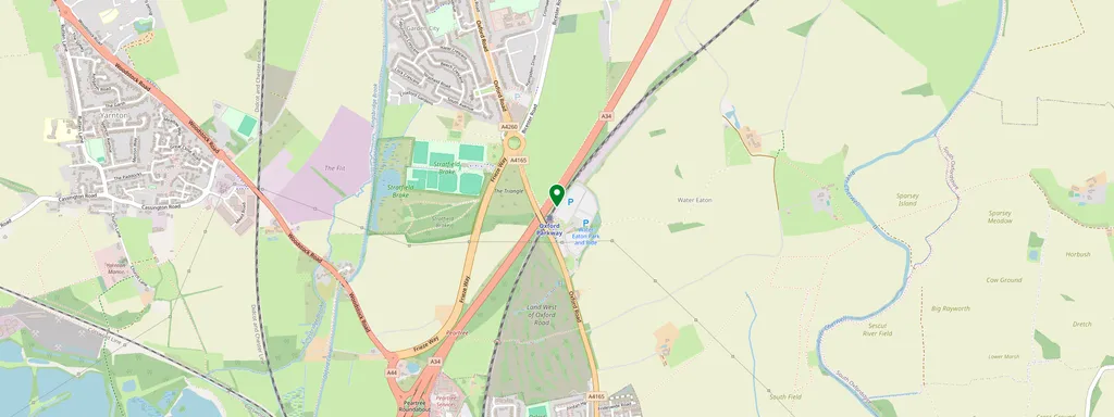 Mappa che mostra la posizione di Oxford Parkway