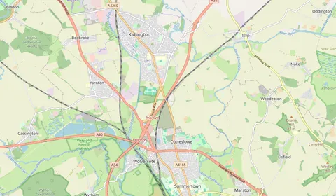 Mapa que muestra la ubicación de Oxford Parkway