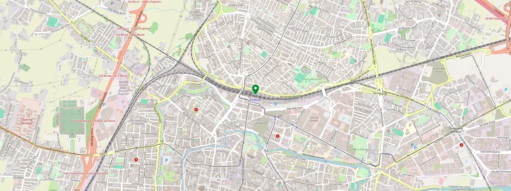 Kaart met de locatie van Padova