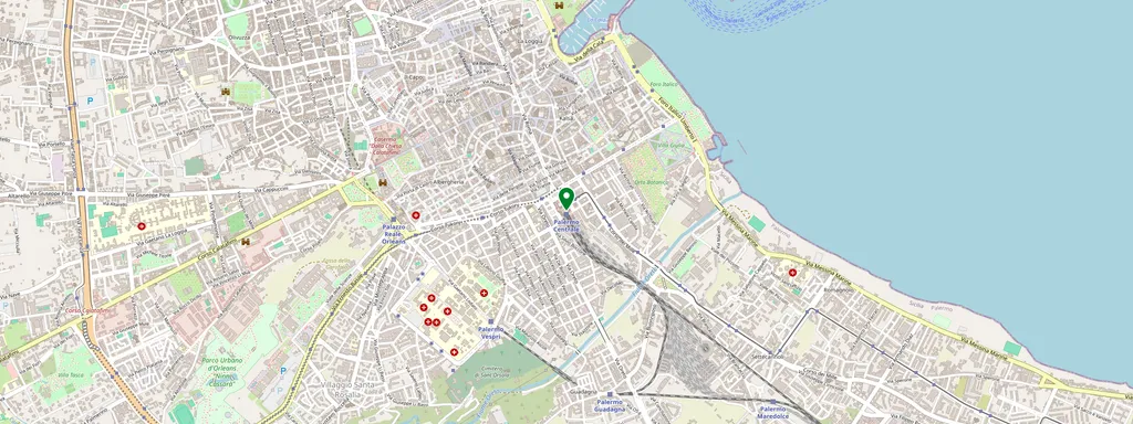 Carte montrant l’emplacement de Palermo Centrale
