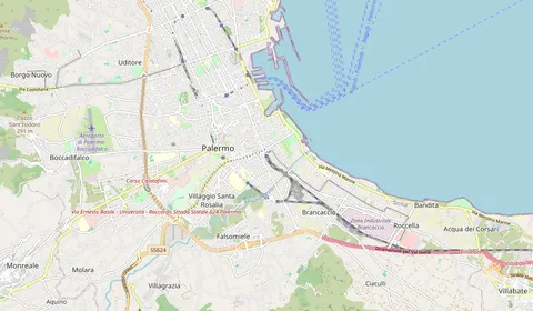 Mapa que muestra la ubicación de Palermo Centrale