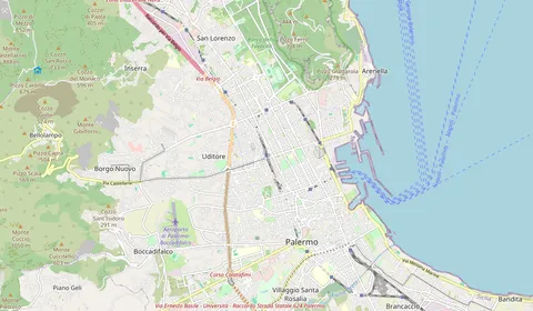 Mapa que muestra la ubicación de Palermo Notarbartolo