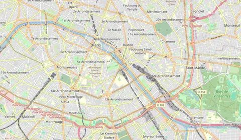 Map showing the location of Paris Austerlitz