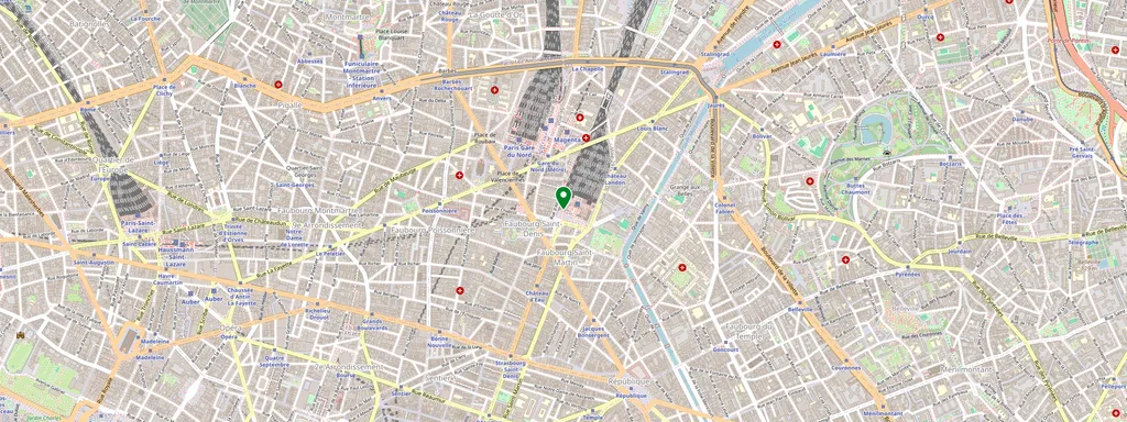 Karta som visar var Paris Gare de l’Est ligger