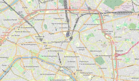 Map showing the location of Paris Gare de l’Est