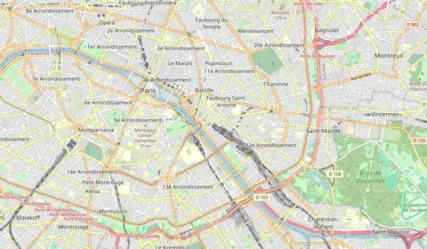 Map showing the location of Paris Gare de Lyon