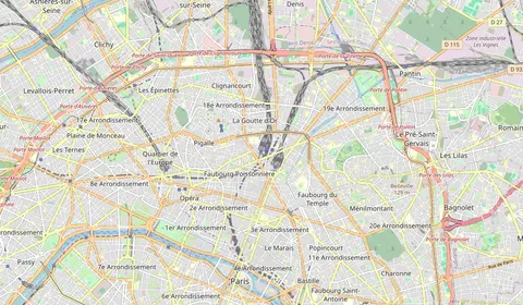 Map showing the location of Paris Gare du Nord