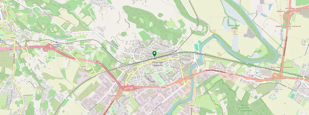 Carte montrant l’emplacement de Perugia Ponte San Giovanni