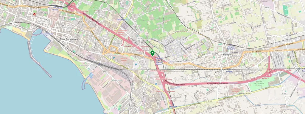 Carte montrant l’emplacement de Pompei Scavi Archeologici
