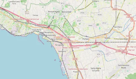 Map showing the location of Pompei Scavi Archeologici