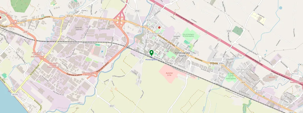 Mappa che mostra la posizione di Pontecagnano
