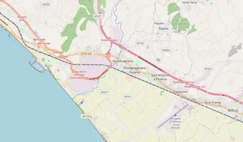 Mapa que muestra la ubicación de Pontecagnano
