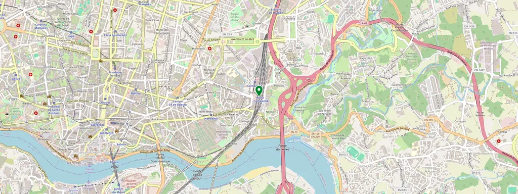 Mappa che mostra la posizione di Porto Campanhã