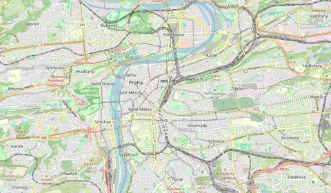 Map showing the location of Praha hlavní nádraží