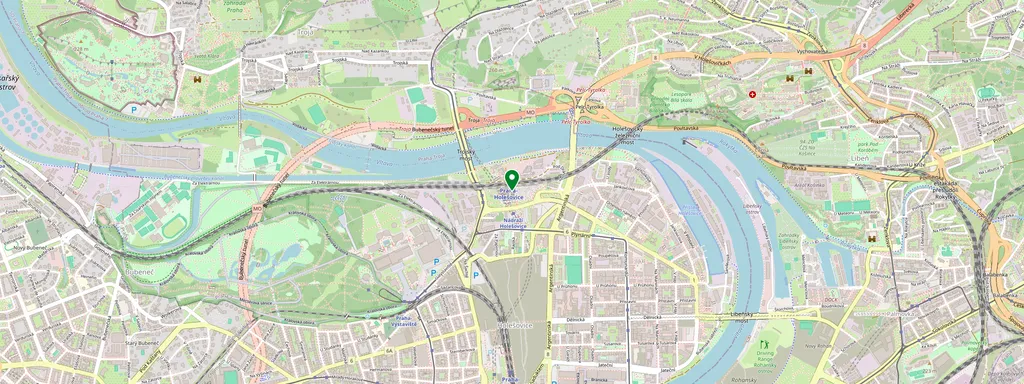 Karta som visar var Praha-Holešovice ligger