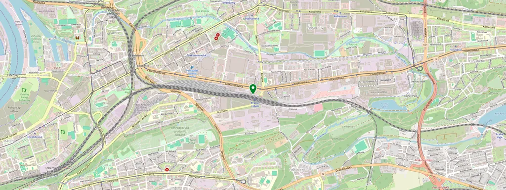 Karte mit der Lage von Praha-Libeň