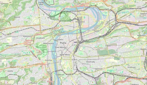 Map showing the location of Praha Masarykovo nádraží