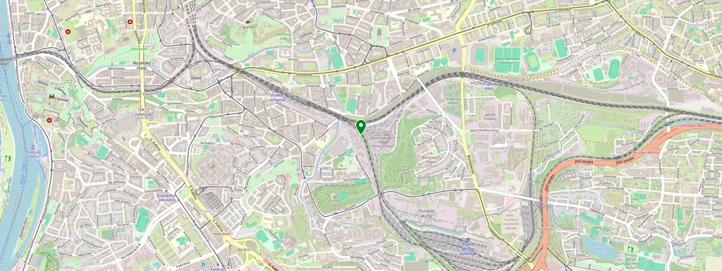 Karta som visar var Praha-Vršovice ligger