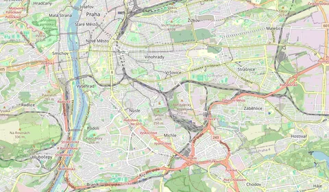 Map showing the location of Praha-Vršovice